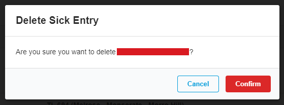 Delete Sick Entry
